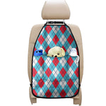 Red Blue And White Argyle Pattern Print Car Seat Organizers