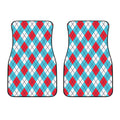 Red Blue And White Argyle Pattern Print Front Car Floor Mats