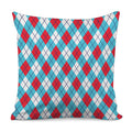 Red Blue And White Argyle Pattern Print Pillow Cover