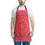 Red Blue And White Bandana Print Apron