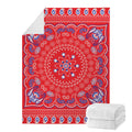 Red Blue And White Bandana Print Blanket