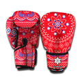 Red Blue And White Bandana Print Boxing Gloves