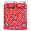 Red Blue And White Bandana Print Duvet Cover Bedding Set