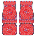 Red Blue And White Bandana Print Front and Back Car Floor Mats