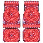 Red Blue And White Bandana Print Front and Back Car Floor Mats