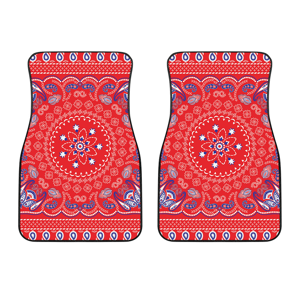 Red Blue And White Bandana Print Front Car Floor Mats