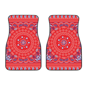 Red Blue And White Bandana Print Front Car Floor Mats