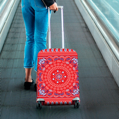 Red Blue And White Bandana Print Luggage Cover