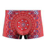 Red Blue And White Bandana Print Men's Boxer Briefs