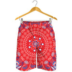 Red Blue And White Bandana Print Men's Shorts