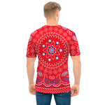 Red Blue And White Bandana Print Men's T-Shirt