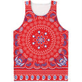 Red Blue And White Bandana Print Men's Tank Top