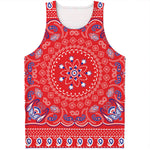 Red Blue And White Bandana Print Men's Tank Top