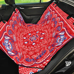 Red Blue And White Bandana Print Pet Car Back Seat Cover