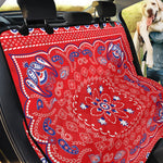 Red Blue And White Bandana Print Pet Car Back Seat Cover