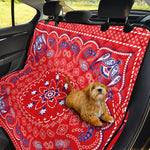 Red Blue And White Bandana Print Pet Car Back Seat Cover