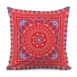 Red Blue And White Bandana Print Pillow Cover