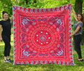 Red Blue And White Bandana Print Quilt