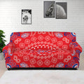 Red Blue And White Bandana Print Sofa Cover
