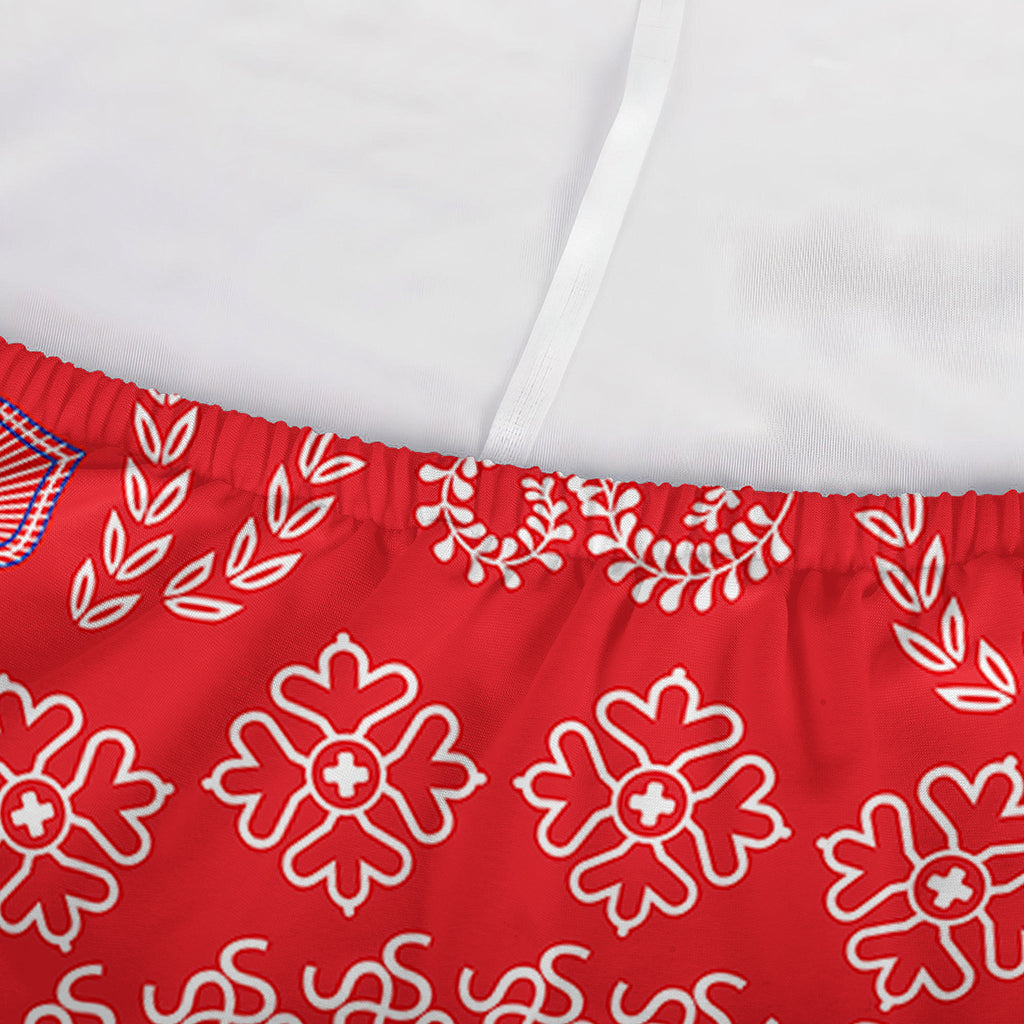 Red Blue And White Bandana Print Sofa Cover