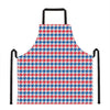 Red Blue And White Houndstooth Print Apron