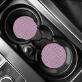 Red Blue And White Houndstooth Print Car Coasters