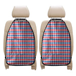 Red Blue And White Houndstooth Print Car Seat Organizers