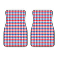 Red Blue And White Houndstooth Print Front Car Floor Mats