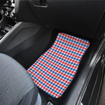 Red Blue And White Houndstooth Print Front Car Floor Mats