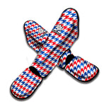 Red Blue And White Houndstooth Print Muay Thai Shin Guard