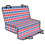Red Blue And White Houndstooth Print Pet Car Back Seat Cover