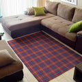 Red Blue And White Tartan Pattern Print Floor Mat