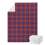 Red Blue And White Tartan Pattern Print Blanket