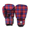 Red Blue And White Tartan Pattern Print Boxing Gloves