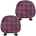 Red Blue And White Tartan Pattern Print Car Headrest Covers