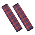 Red Blue And White Tartan Pattern Print Car Seat Belt Covers