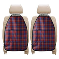 Red Blue And White Tartan Pattern Print Car Seat Organizers
