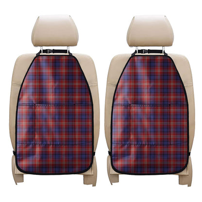Red Blue And White Tartan Pattern Print Car Seat Organizers