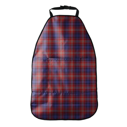 Red Blue And White Tartan Pattern Print Car Seat Organizers
