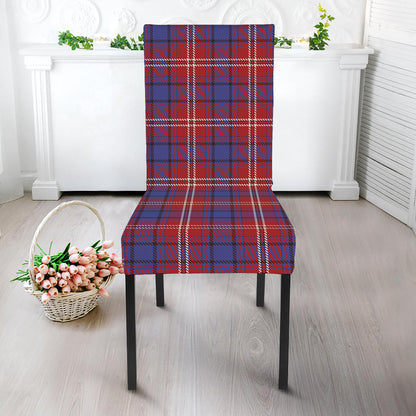 Red Blue And White Tartan Pattern Print Dining Chair Slipcover