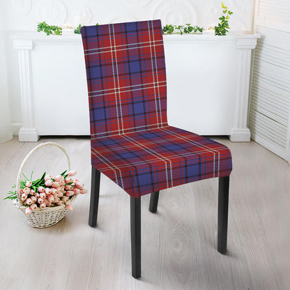Red Blue And White Tartan Pattern Print Dining Chair Slipcover