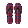 Red Blue And White Tartan Pattern Print Flip Flops
