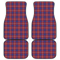 Red Blue And White Tartan Pattern Print Front and Back Car Floor Mats