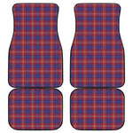 Red Blue And White Tartan Pattern Print Front and Back Car Floor Mats