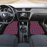 Red Blue And White Tartan Pattern Print Front and Back Car Floor Mats