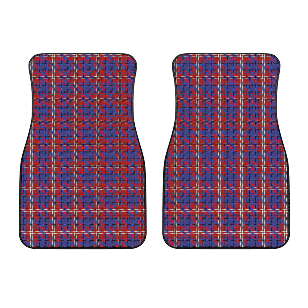 Red Blue And White Tartan Pattern Print Front Car Floor Mats