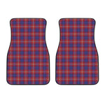 Red Blue And White Tartan Pattern Print Front Car Floor Mats