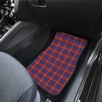 Red Blue And White Tartan Pattern Print Front Car Floor Mats