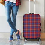 Red Blue And White Tartan Pattern Print Luggage Cover