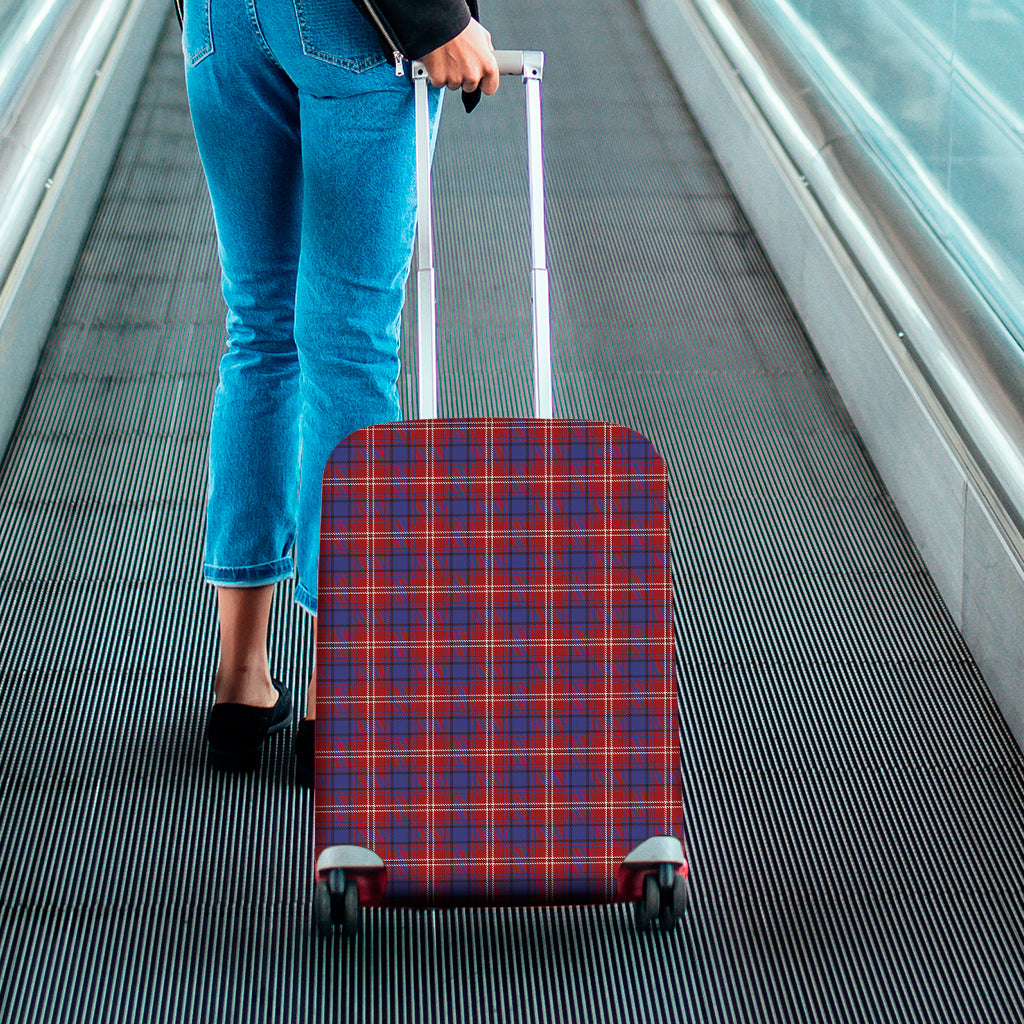 Red Blue And White Tartan Pattern Print Luggage Cover